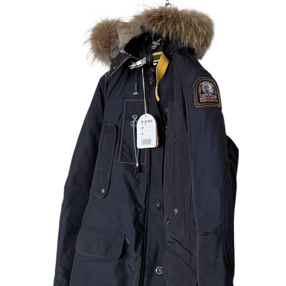 Parajumpers Jacket Coat Womens Size XL Kodiak Base Down Black Fur Hood - Picture 2 of 12